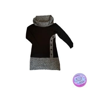 Cowl Neck Knit Sweater Dress